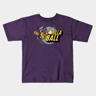 Gorilla Back is Back | Purple & Gold Baseball Kids T-Shirt